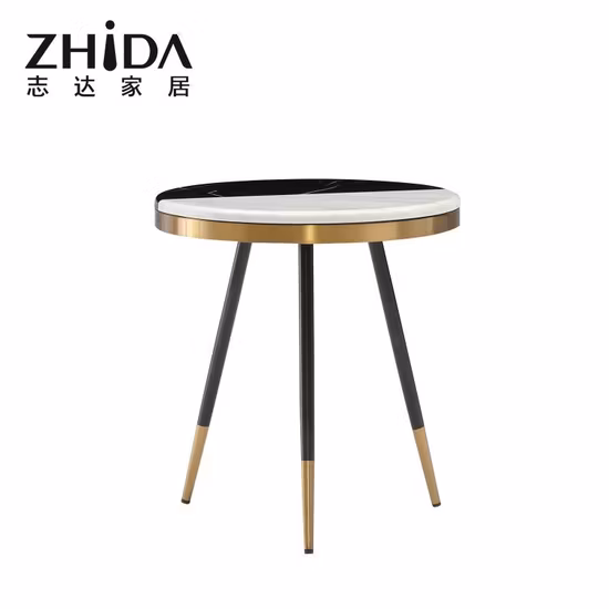 Table à thé ronde de salon moderne de luxe léger