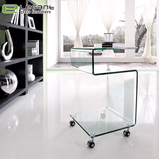 Table d'appoint en verre en forme de champignon